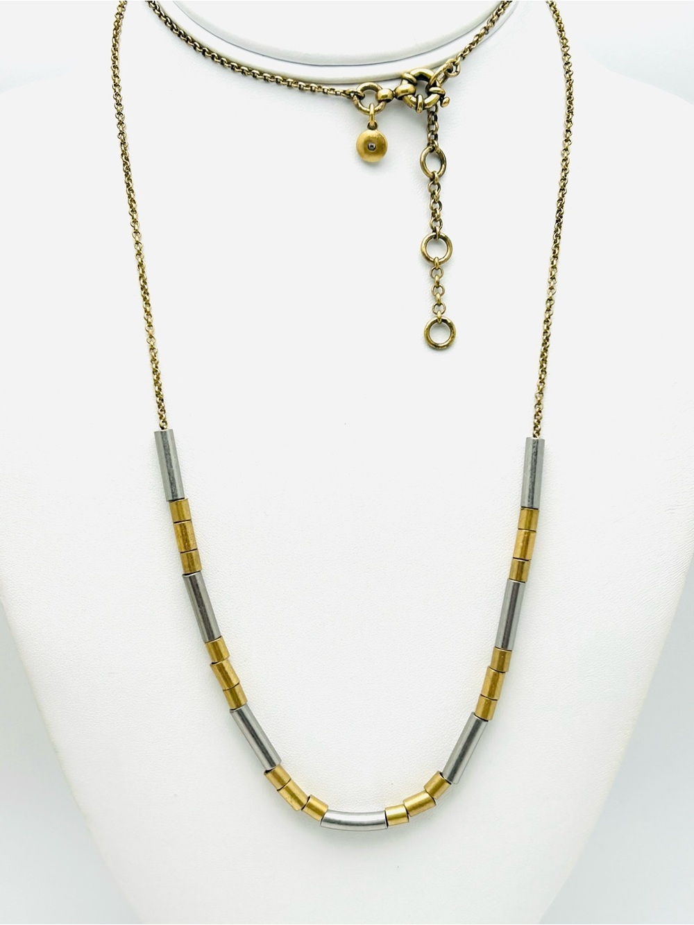 J. Crew Gold and Silver Sliding Beads Necklace
